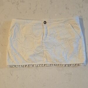 Lilly Pulitzer Cream Skort with Pom Pom‎ Trim